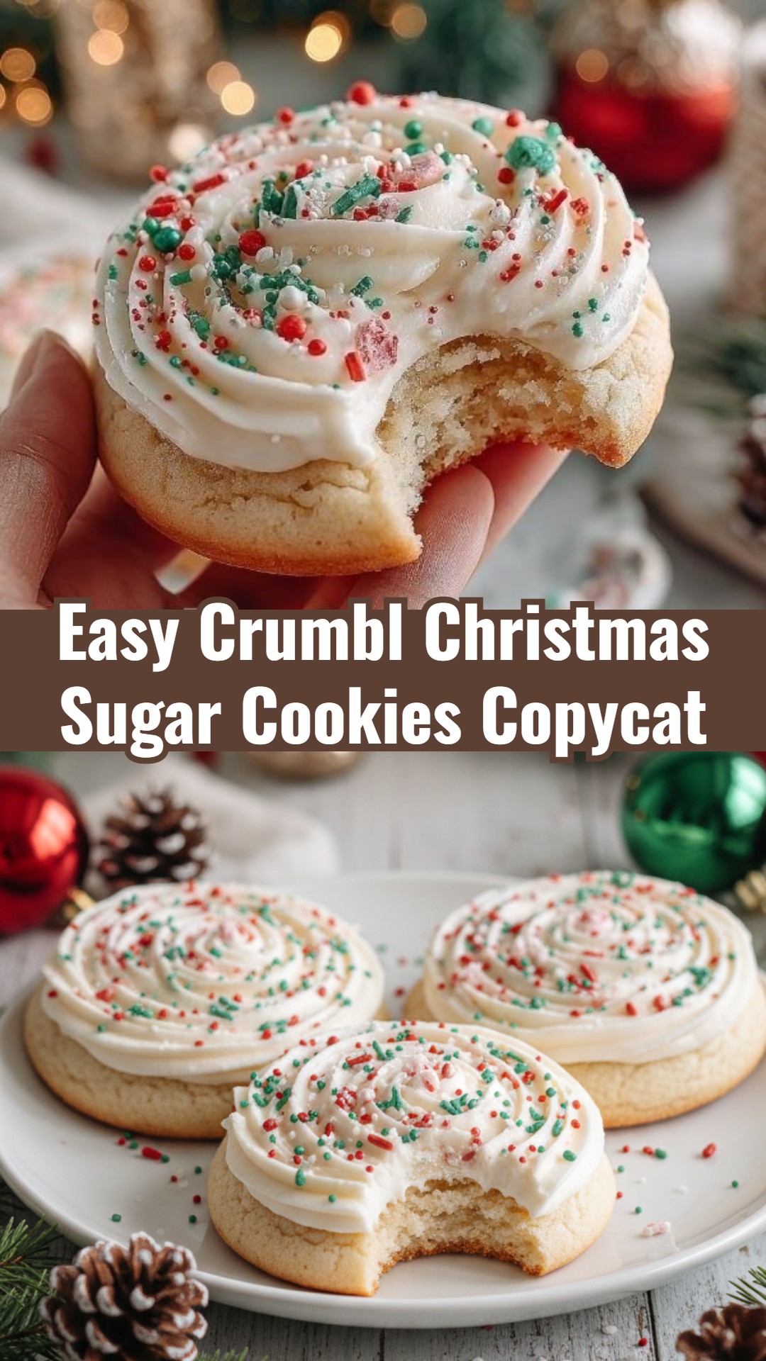 Easy Crumbl Christmas Sugar Cookie Recipe