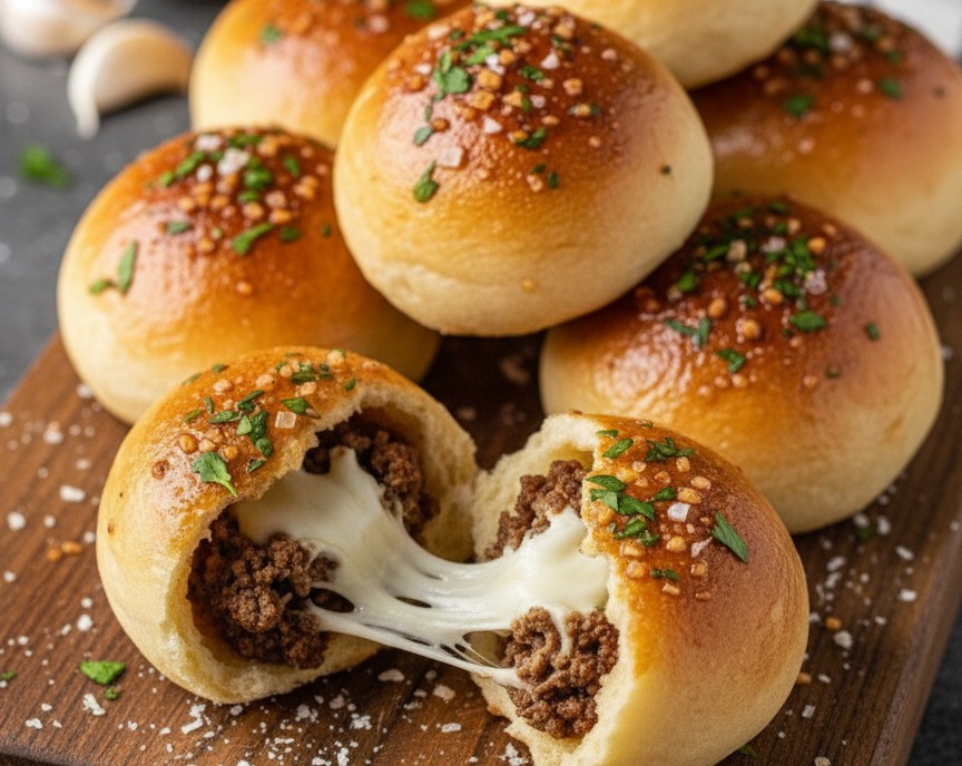 Quick Garlic Parmesan Cheeseburger Bites serving