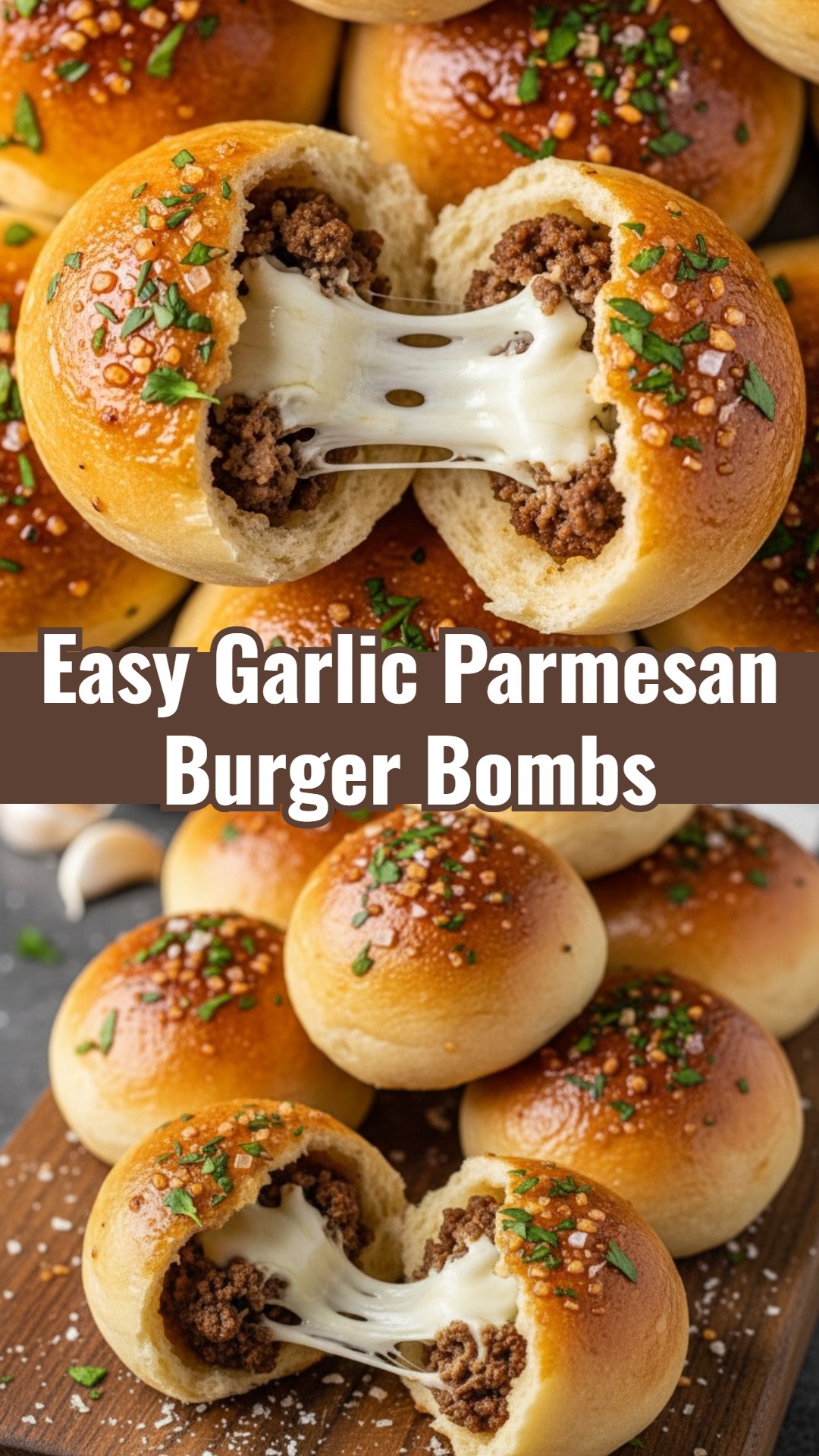 Quick Garlic Parmesan Cheeseburger Bites